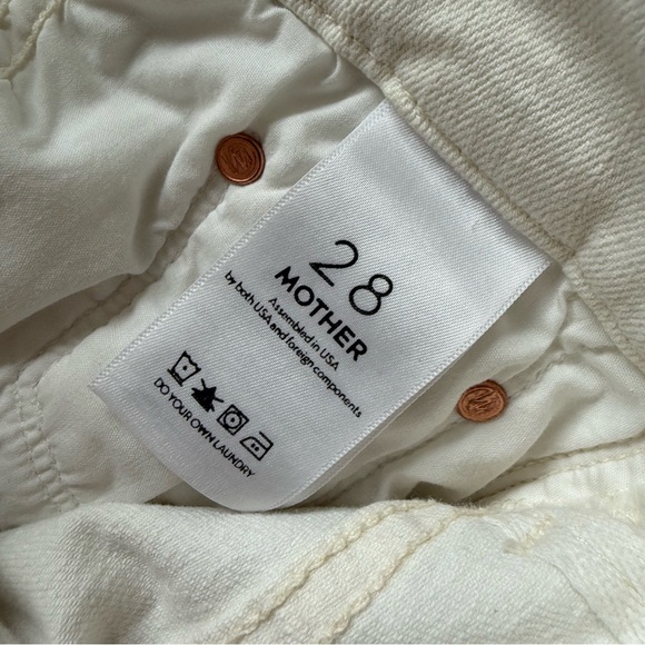 MOTHER High Waisted Looker Ankle Fray Skinny Jeans Whipping the Cream Women 28 - Picture 11 of 13